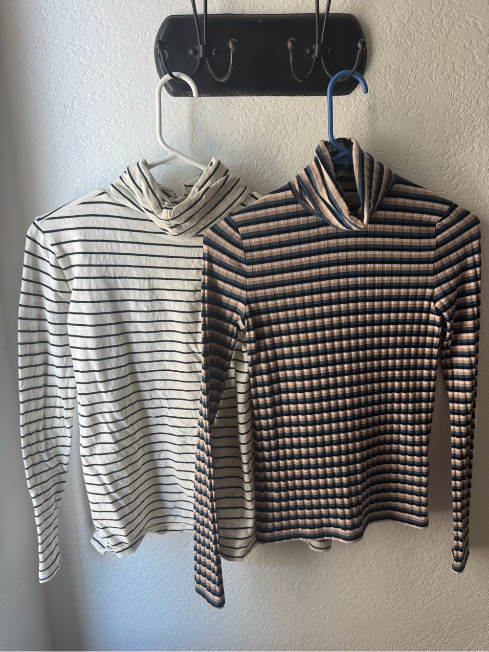 Madewell Striped Ribbed Turtleneck Top